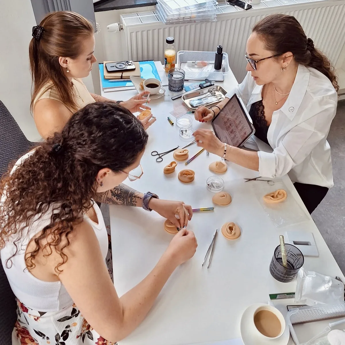 Průběh odborného školení a práce ve studiu