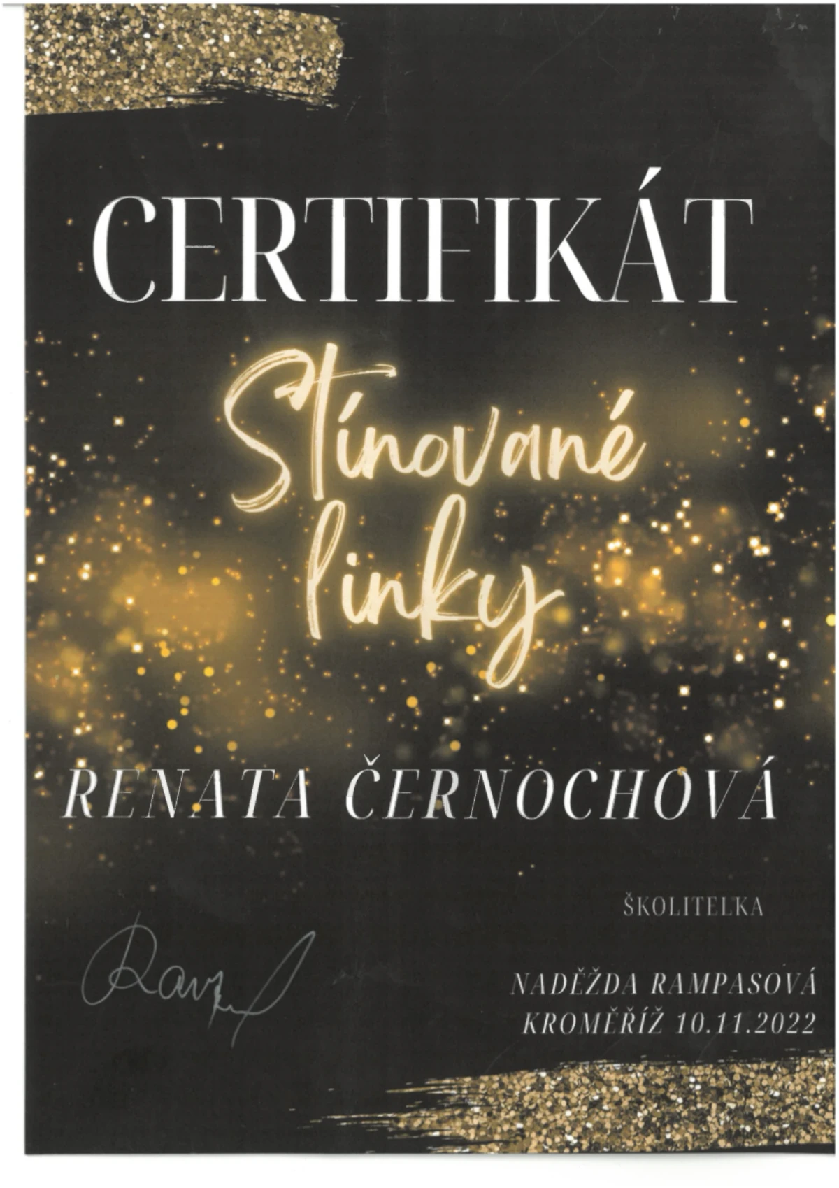 Certifikát Stínované linky — 2022