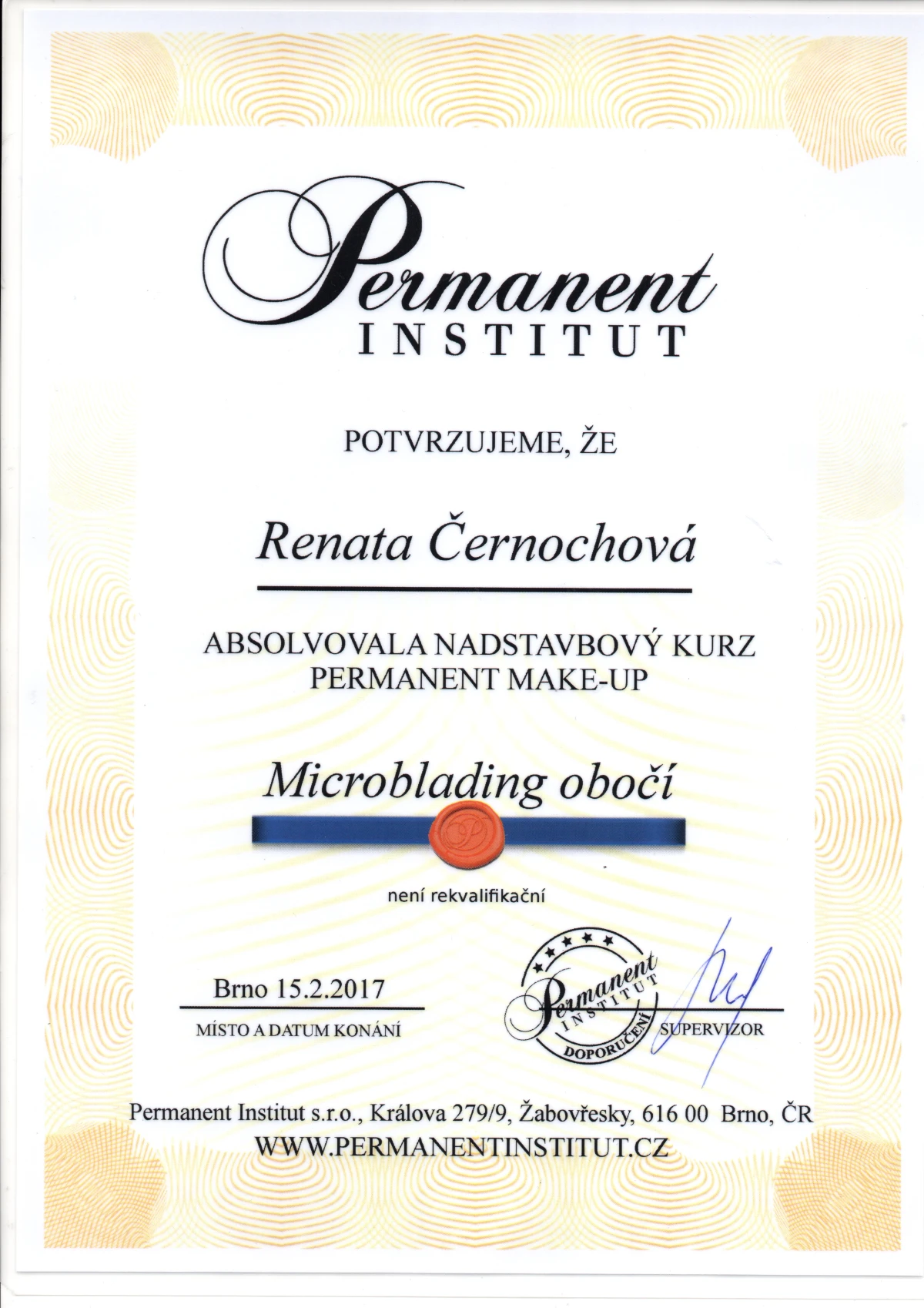 Permanent Institut — Microblading obočí, 2017